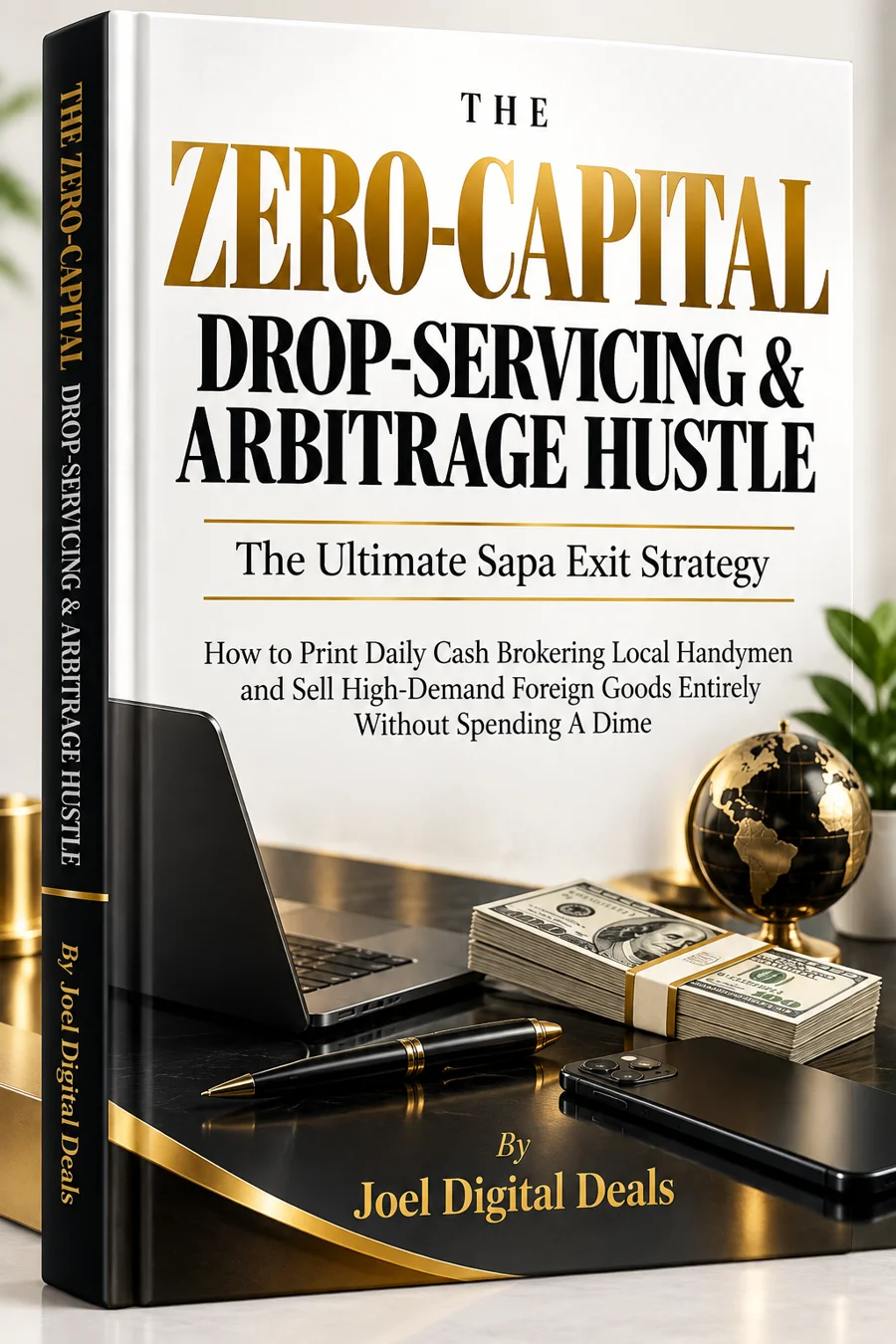 The Zero-Capital Drop-Servicing & Arbitrage Hustle book cover by Joel Digital Deals