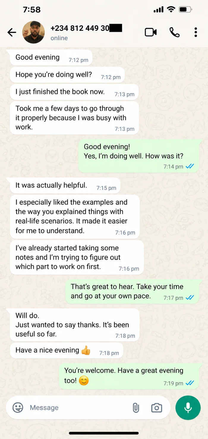 Genuine reader review screenshot 2